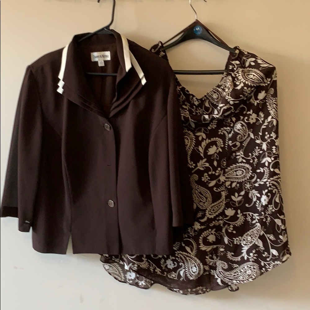 Two piece polyester skirt with top